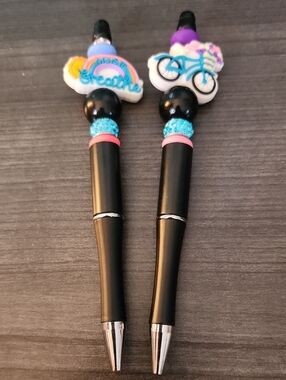 'Just Breathe' And Bicycle Beaded Pens